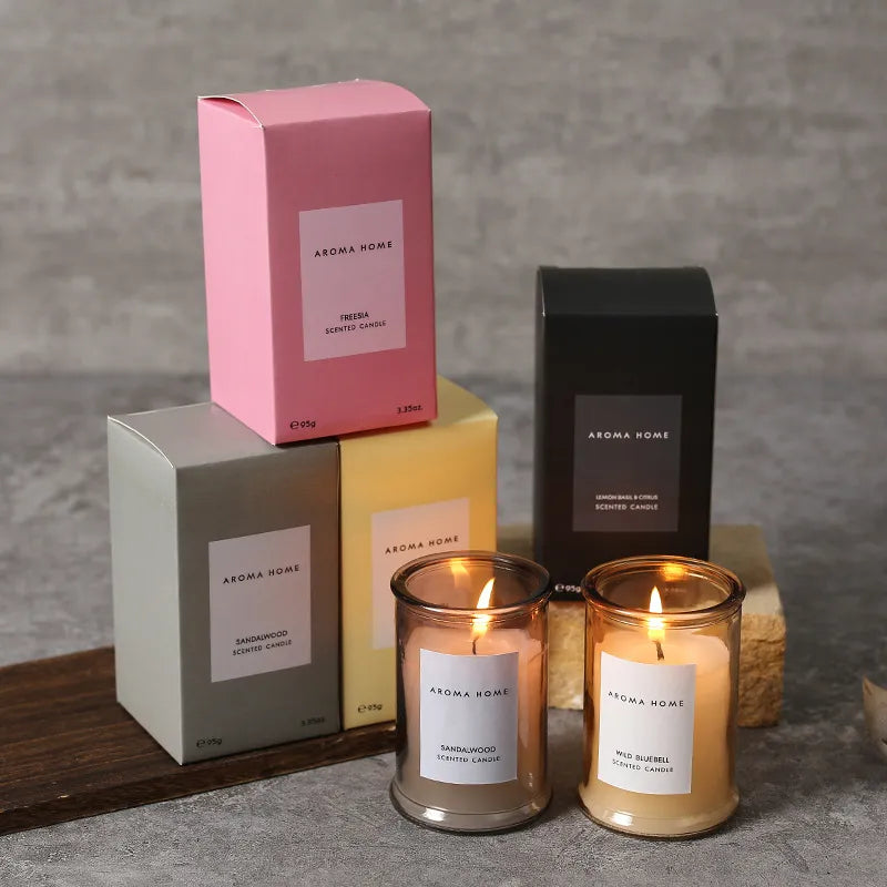 Vintage Glass Jar Scented Soy Candle Made with Natural Essential Oils