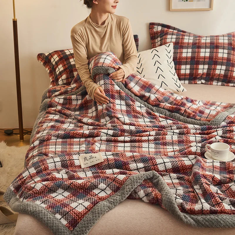 Soft Chenille Yarn Knit Blanket Machine Washable |  Knitted Throw Plaid Blanket | Throw Blanket