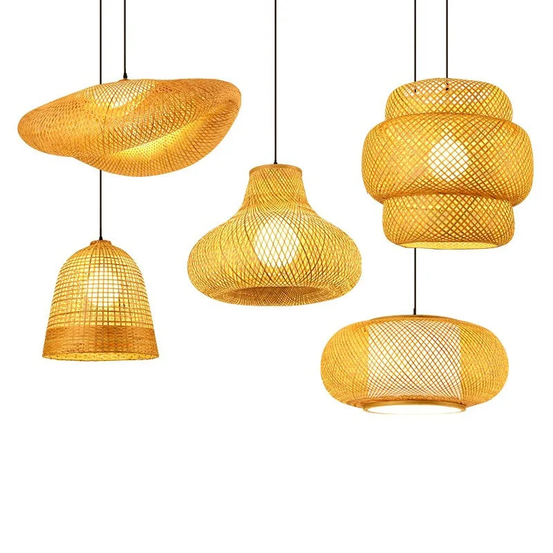 Natural Rattan Pendant Bamboo Pendant Lights & Chandeliers | BOHO lighting Decor