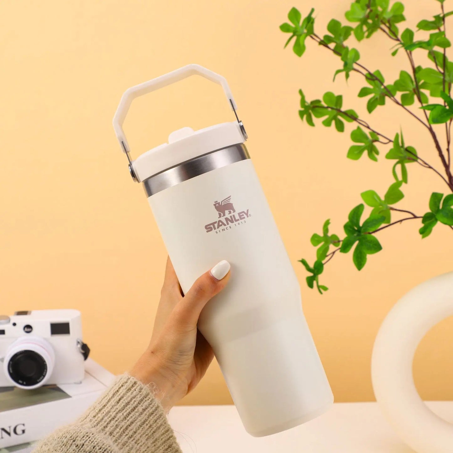 STANLEY TUMBLER ICEFLOW 30oz ORIGINAL STRAW CUP Tumbler Leopard with Straw, Lids Stainless Steel Coffee Thermos Cup Car Cofee Water Mugs Vacuum Cup