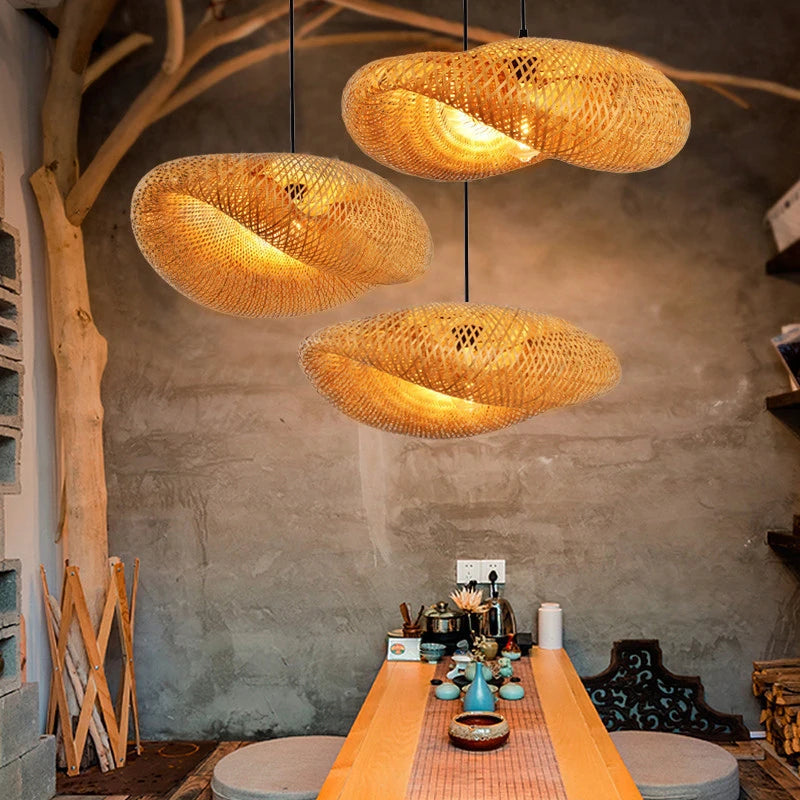 Natural Rattan Pendant Bamboo Pendant Lights & Chandeliers | BOHO lighting Decor