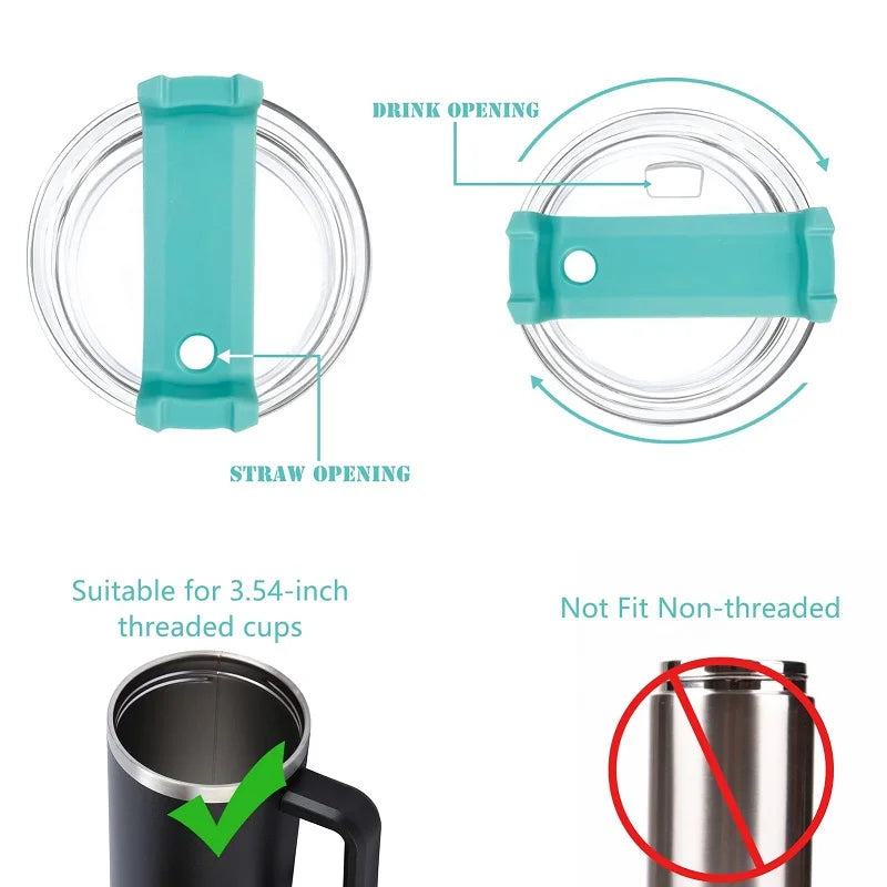 40oz Stanley Tumbler Lids in various colors compatible with MOST 40oz tumblers| For Stanley Spill Proof Splash Resistant Replacement Cover