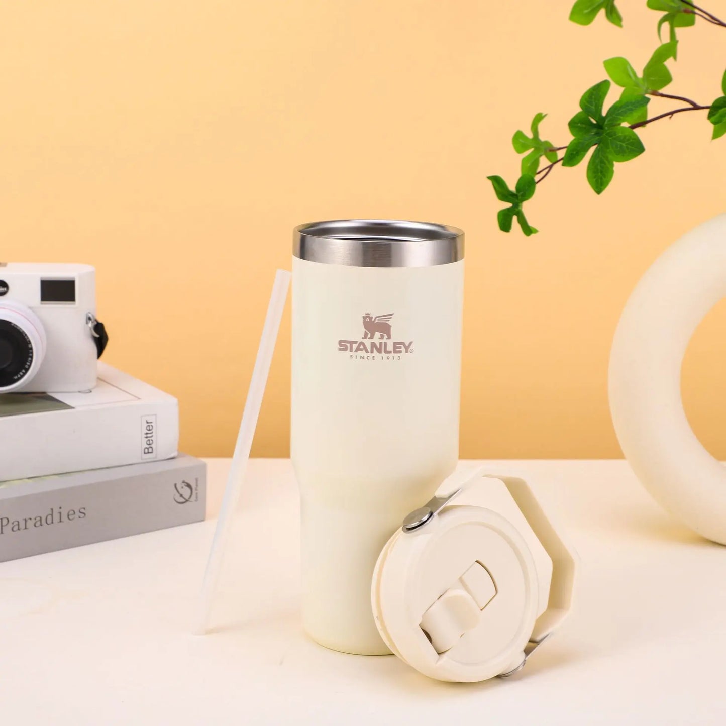 STANLEY TUMBLER ICEFLOW 30oz ORIGINAL STRAW CUP Tumbler Leopard with Straw, Lids Stainless Steel Coffee Thermos Cup Car Cofee Water Mugs Vacuum Cup