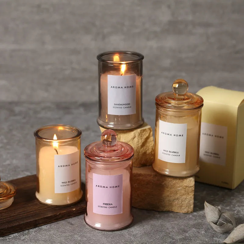 Vintage Glass Jar Scented Soy Candle Made with Natural Essential Oils