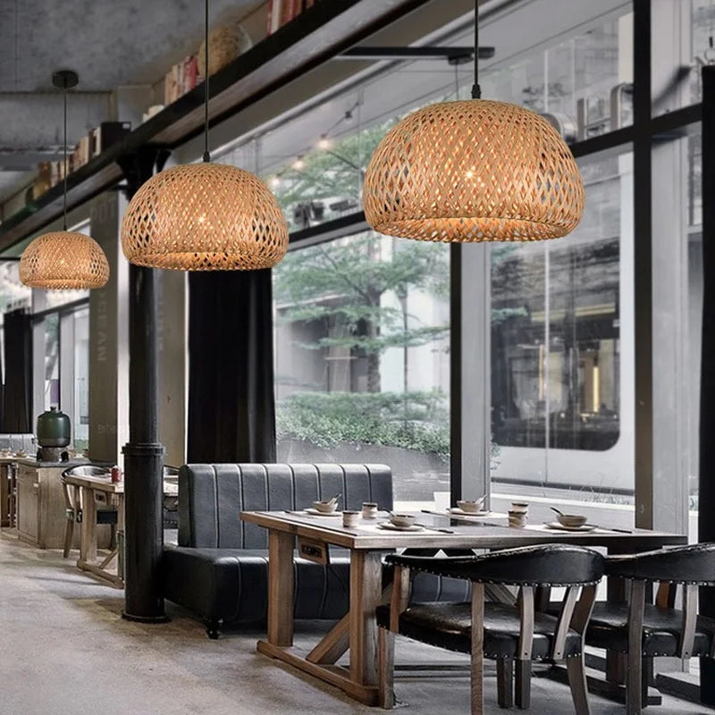 Natural Rattan Pendant Bamboo Pendant Lights & Chandeliers | BOHO lighting Decor