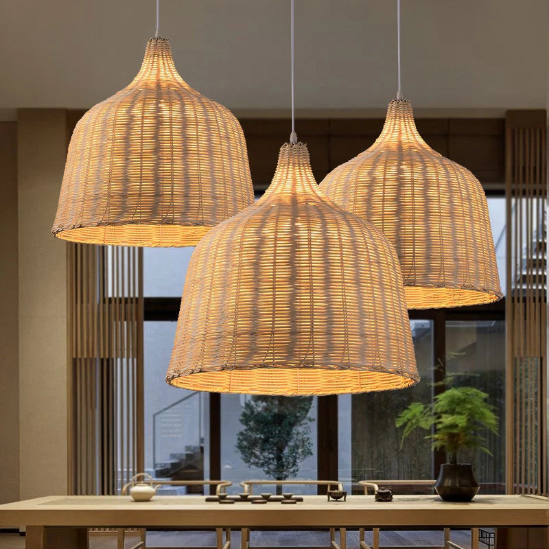 Natural Rattan Pendant Bamboo Pendant Lights & Chandeliers | BOHO lighting Decor
