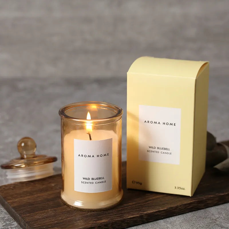 Vintage Glass Jar Scented Soy Candle Made with Natural Essential Oils