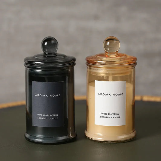 Vintage Glass Jar Scented Soy Candle Made with Natural Essential Oils